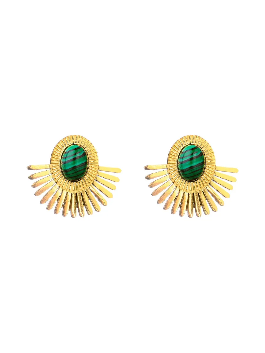 Boucles d'oreilles à clip Bianca - Vert 1