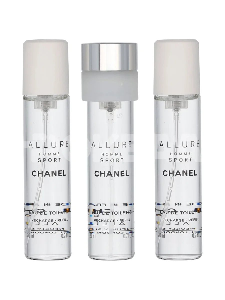 Chanel Allure Homme Sport Giftset 60ml - 3x Edt Travel Spray Refill 20Ml - Twist and Spray 2