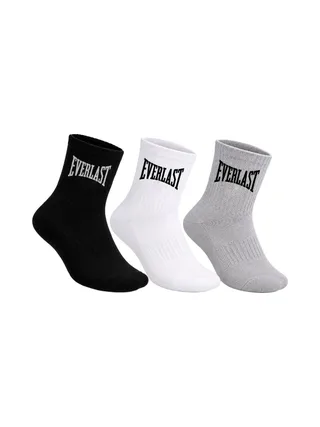 Lot de 6 Paires de chaussettes Noires/Grises/Blanches Homme Everlast EL062 2