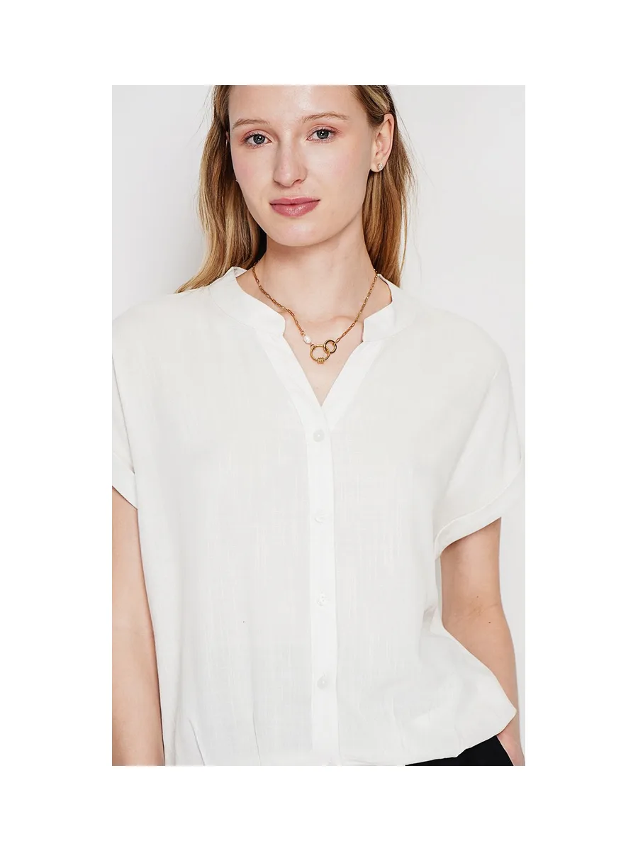 Chemise col tunisien boutonné devant 8