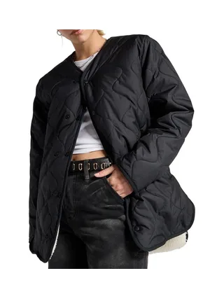 Blouson Noir Femme Converse Malden Liner 1