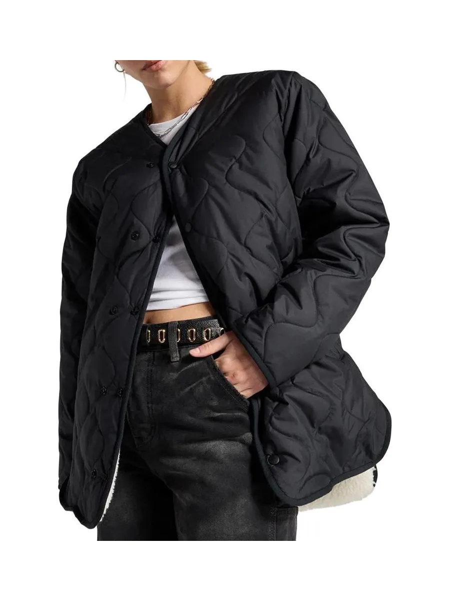 Blouson Noir Femme Converse Malden Liner 1