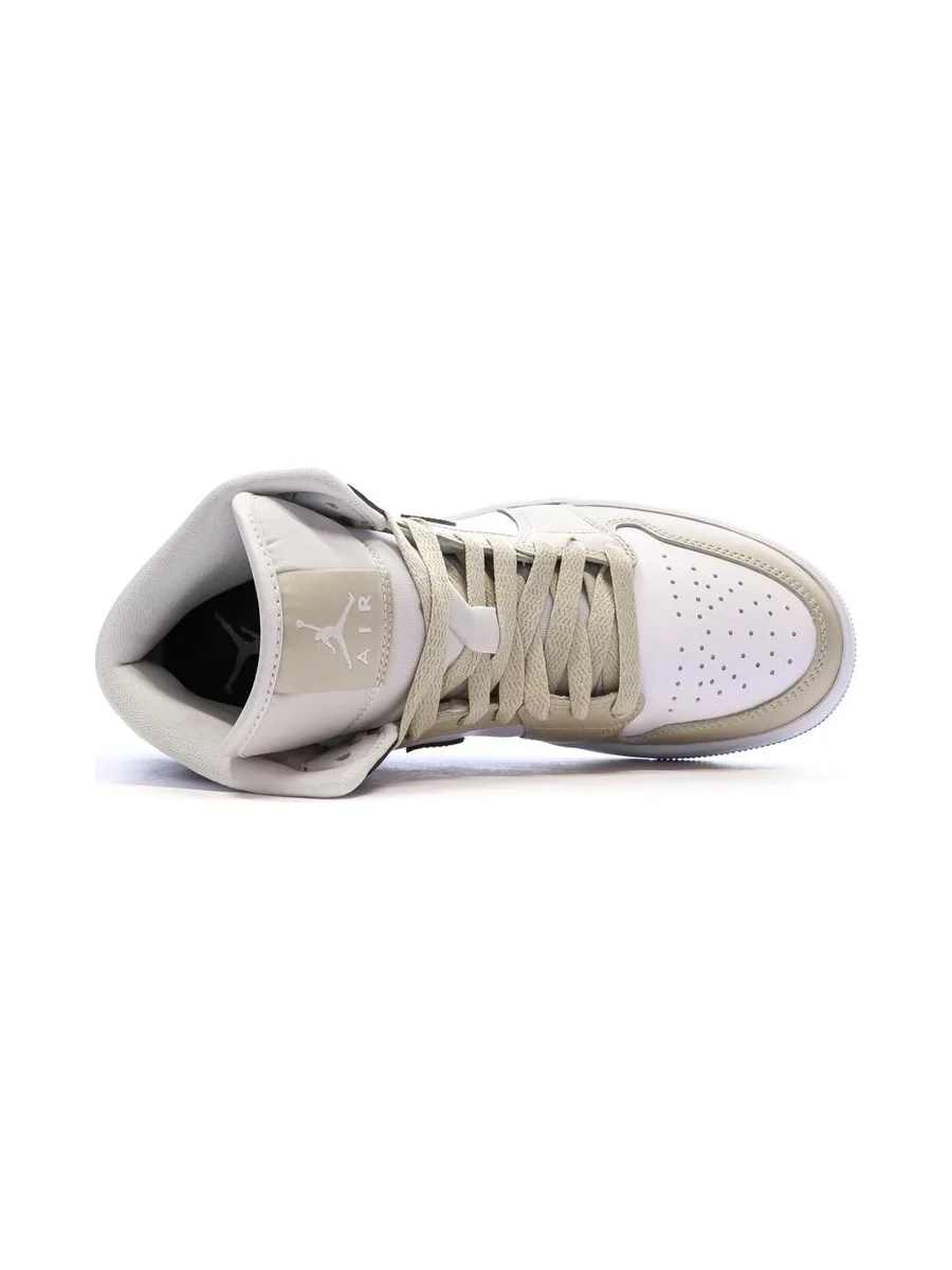 Baskets Beige/Kaki Mixte NIKE Air Jordan 1 Mid Rose 5