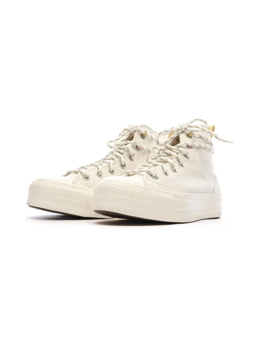Baskets Ecru Femme Converse s All Star Lift Platform Jacquard 7