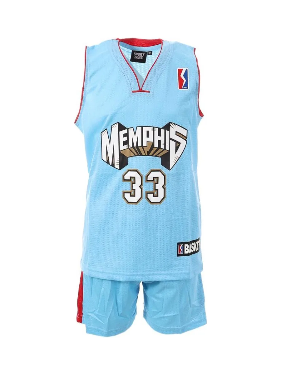 Menphis Ensemble de Basketball Bleu Garçon Sport Zone 2