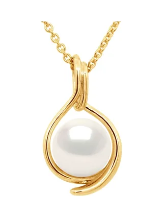 Collier Véritable Perle d'Eau Douce Ronde 8-9 mm — Or Jaune 375 Millièmes — 42 cm 1