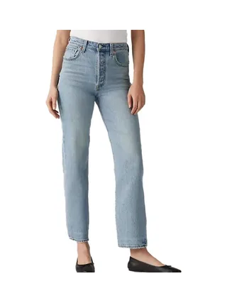 Jean Bleu Clair Femme Levi's Ribcage Straight Ankle Med 72693 1