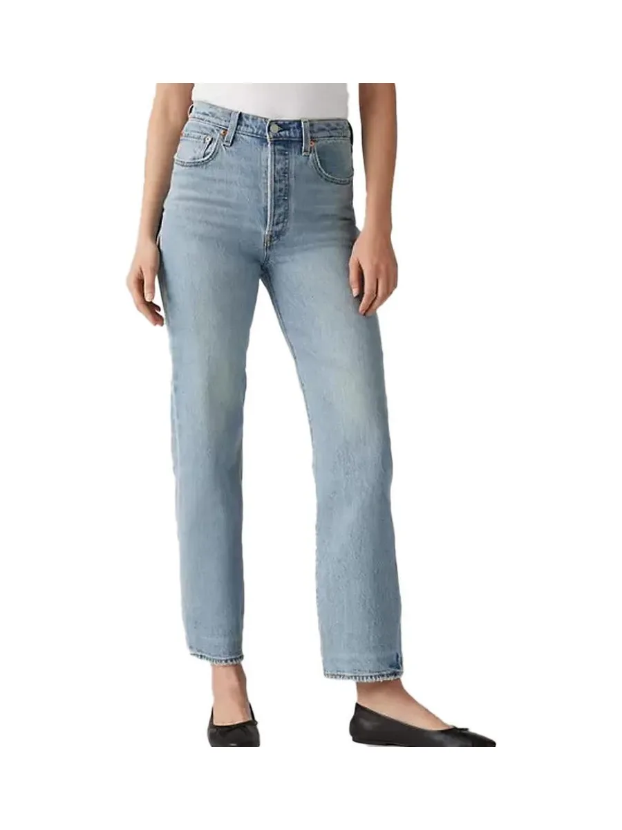 Jean Bleu Clair Femme Levi's Ribcage Straight Ankle Med 72693 2