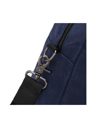BART - Sac week-end en cuir véritable et toile enduite - Bleu 7