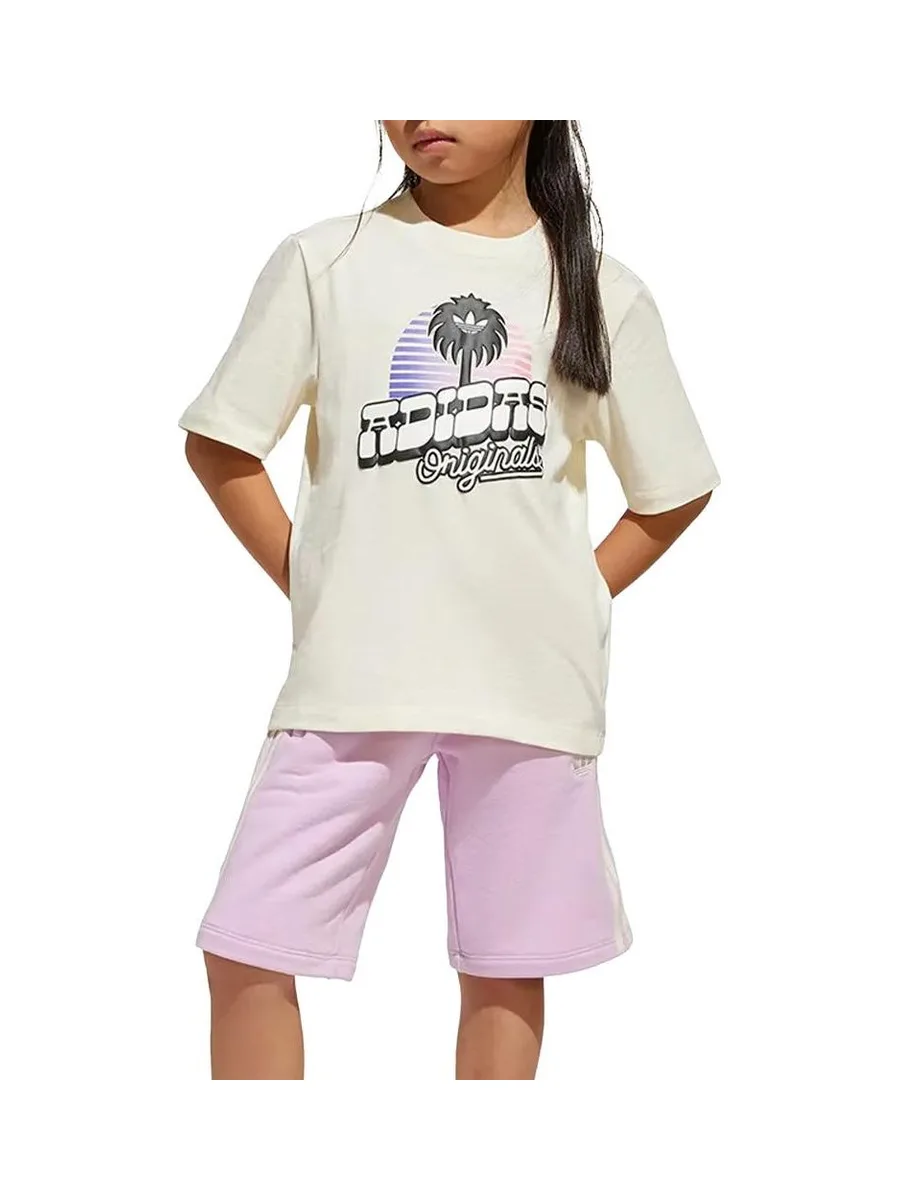 Ensemble Blanc/Rose Fille Adidas Set 1