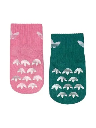 X2 Paires de Chaussettes Rose/Vert Adidas Ant Slip Sock 2