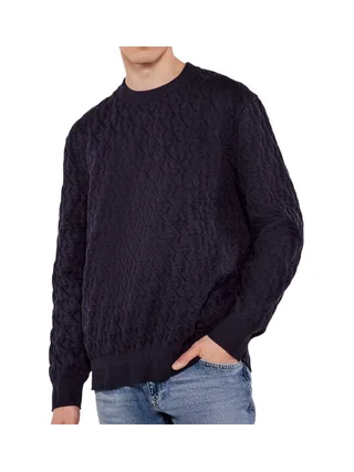 Pull Marine Homme Calvin Klein Jeans Rel Aop 1