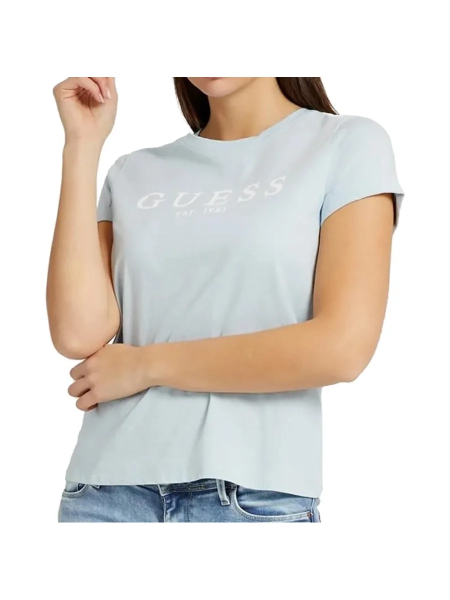 T-shirt Bleu Ciel Femme Guess 1981 2
