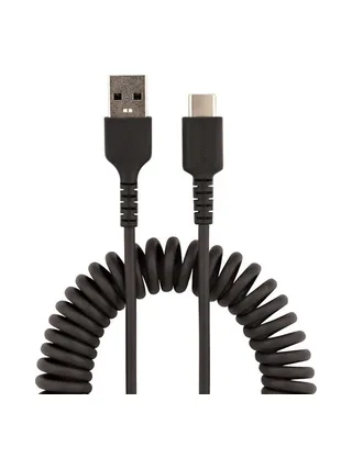 3ft USB A to C Charging Cable Coiled M/M 4