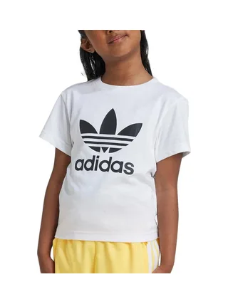 T-Shirt Blanc/Noir Fille Adidas Trefoil 1