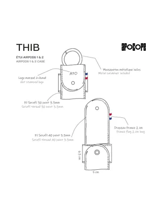 THIB - Étui AirPods 1 & 2 en liège - Naturel 26
