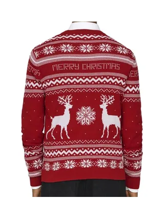 Pull de Noël Rouge/Blanc Homme Only & Sons Xmas 2