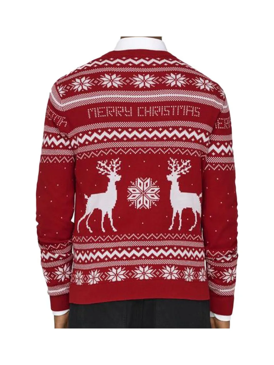 Pull de Noël Rouge/Blanc Homme Only & Sons Xmas 3