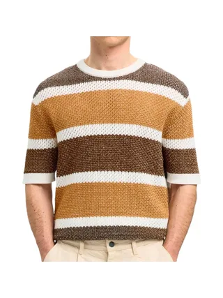 Pull Marron/Blanc Homme Selected 16097853 1