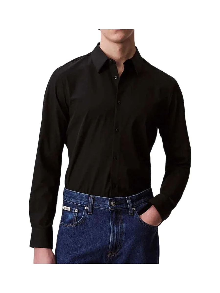 Chemise Noir Homme Calvin Klein Jeans Tech Stretch Slim 1