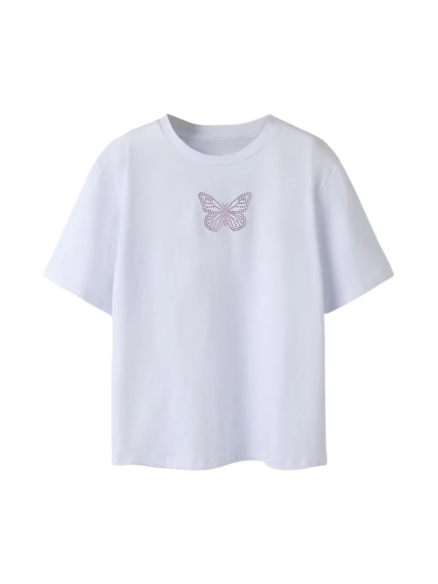 T-Shirt Blanc Fille Name it Flonnis 2