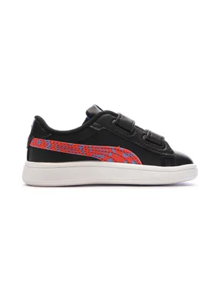 Baskets Noires/Rouges Garçon Puma Smash 3.0 2