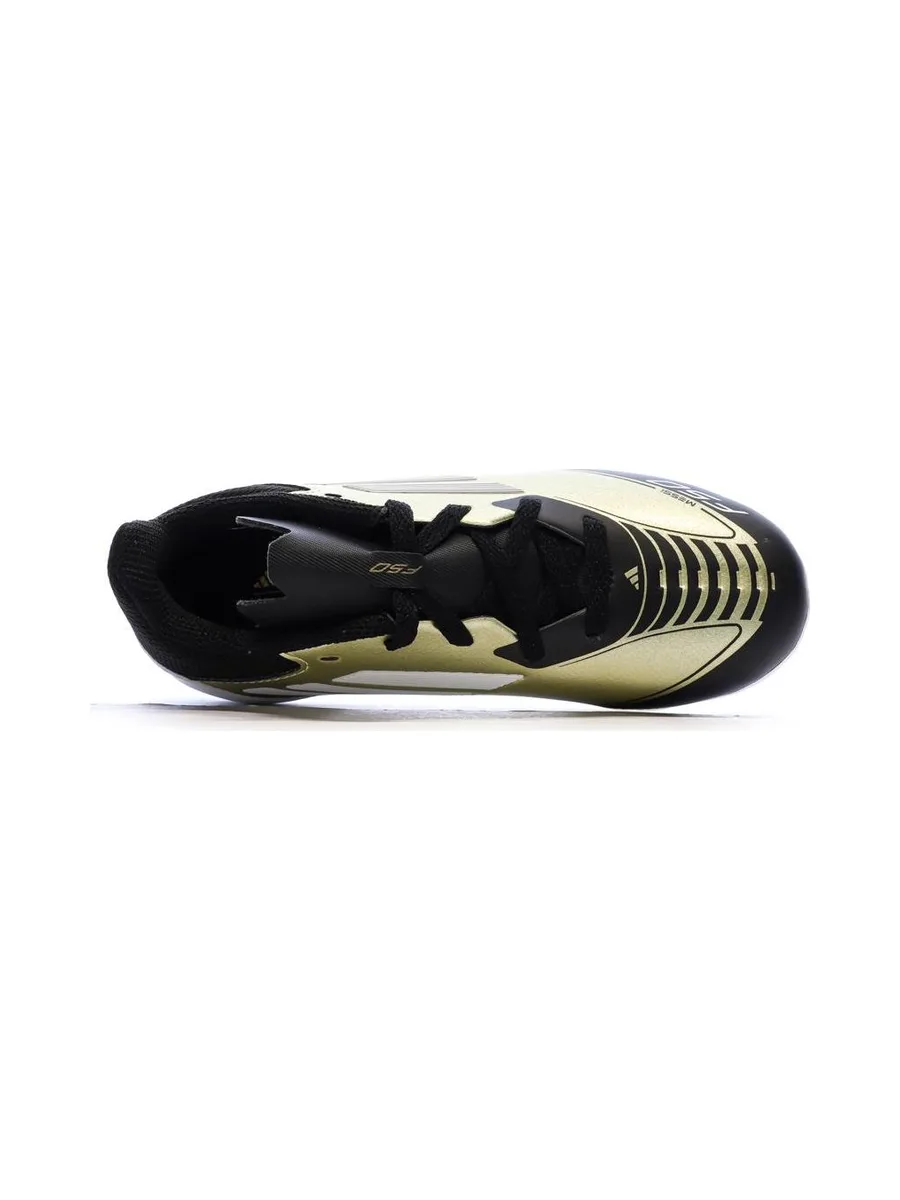 Chaussures de football Noires/Blanches Garçon Adidas League Fg/mg J Messi 5