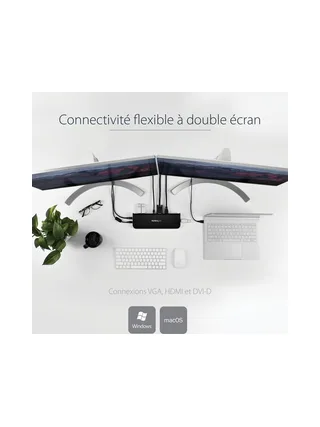 Universal Dual Monitor USB 3 Laptop Dock 9