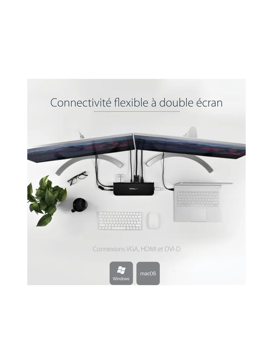 Universal Dual Monitor USB 3 Laptop Dock 9