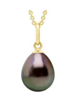 Pendentif Véritable Perle de Tahiti Poire 9-10 mm — Or Jaune 375 Millièmes 1