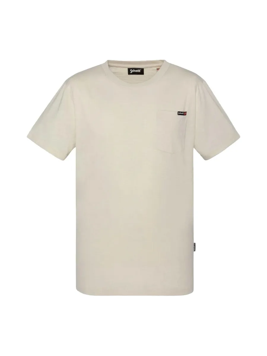 T-Shirt Beige Homme Schott TSKEA1 2