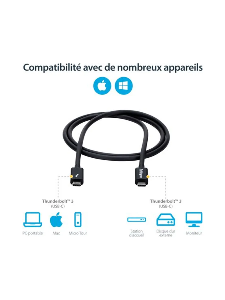 1m Thunderbolt 3 20Gbps USB-C Cable 10