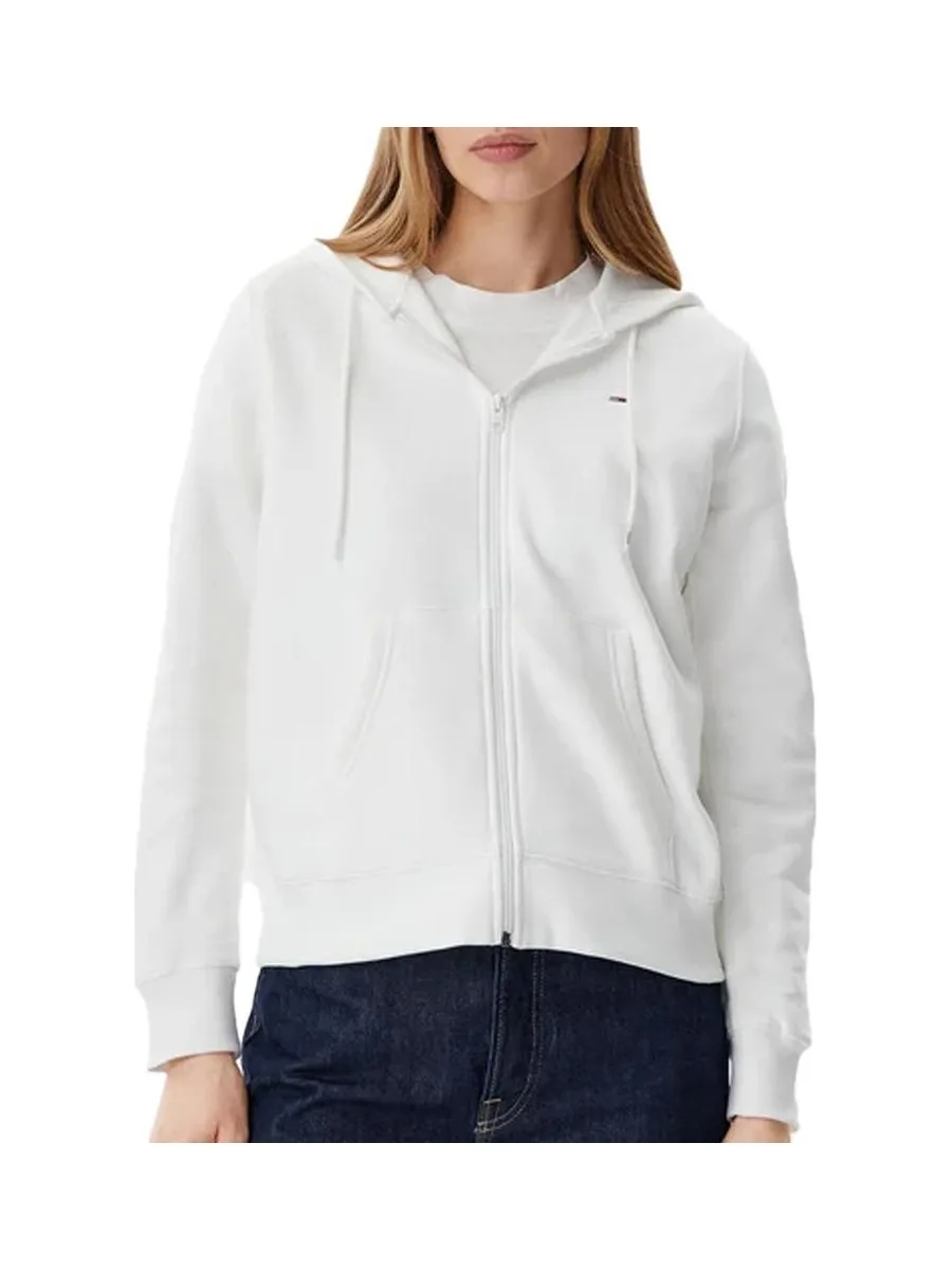 Sweat Zippée Blanche Femme Tommy Hilfiger Flag T-black 2