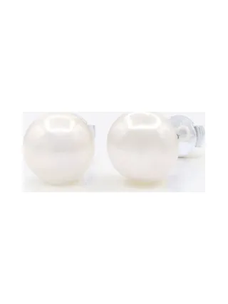 Boucles d'Oreilles Véritables Perles d'Eau Douce Bouton 10-11 mm — Or Jaune 375 Millièmes 1