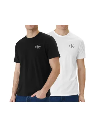 x2 T-Shirt Blanc/Noir Homme Calvin Klein Jeans Classic Micro 1