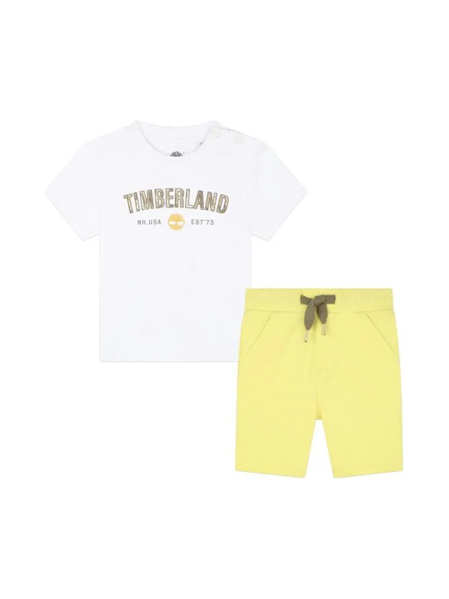 Pyjama Blanc/Jaune Bébé Timberland T60133 2