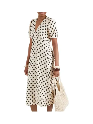 Robe Ecru à Pois Femme Morgan ROVITA 1