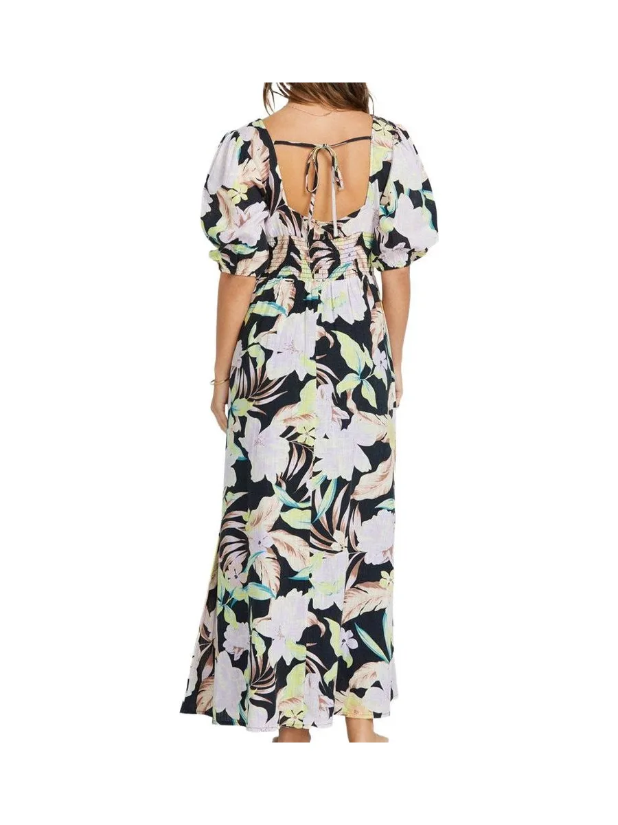 Robe Noir à Fleurs Femme Billabong Tropical Escape 3