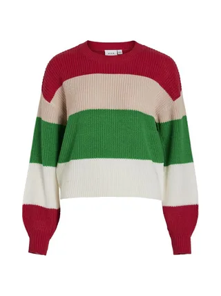 Pull Rose/Vert Femme Vila Love 1
