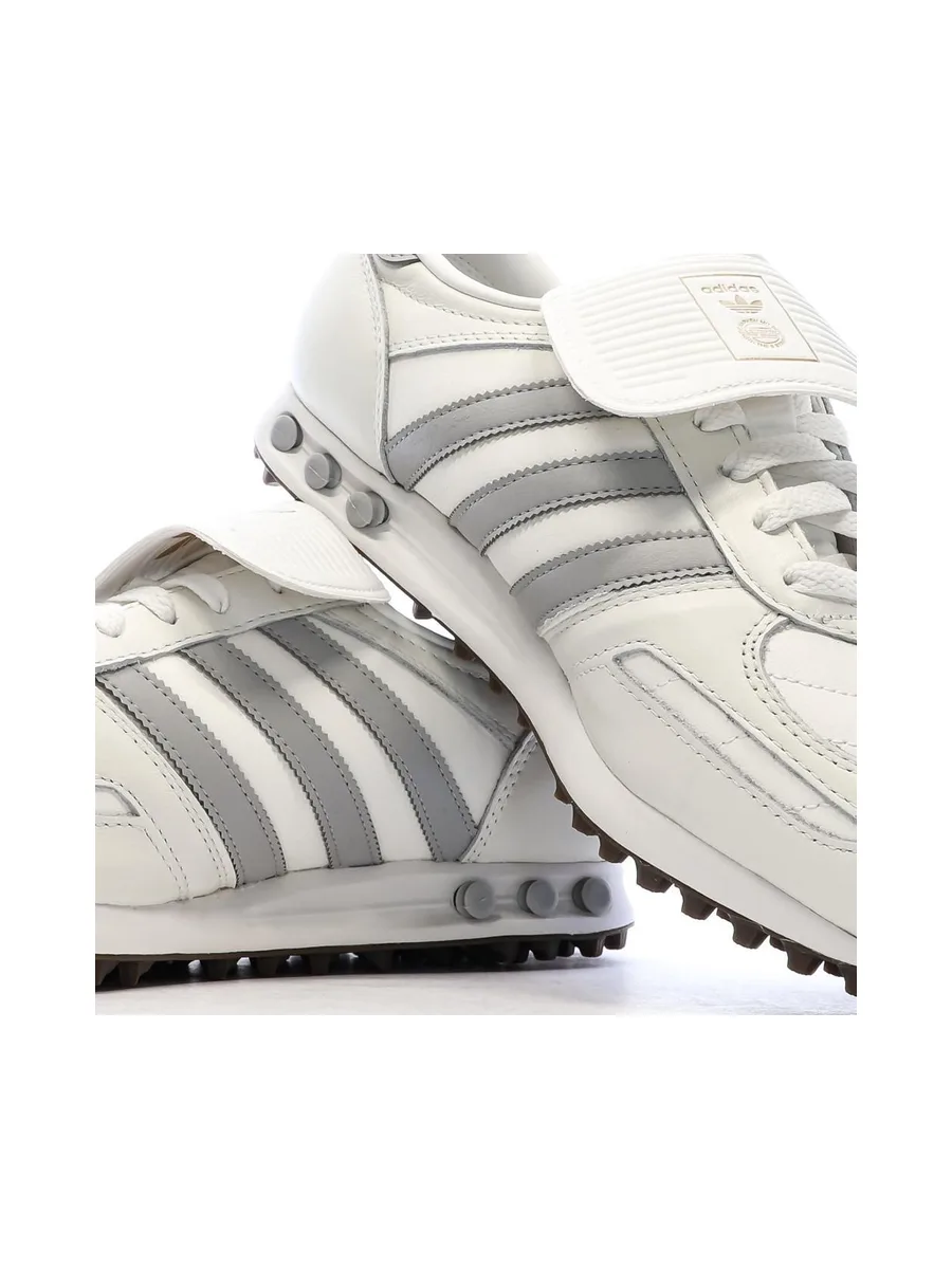 Baskets Blanc/Gris Homme Adidas La Trainer 8
