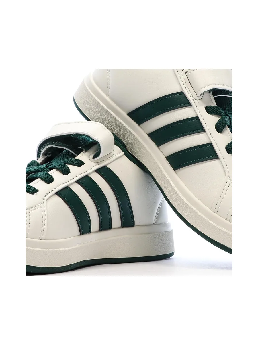 Baskets Ecru/Vert Garçon Adidas Grand Court 2.0 7
