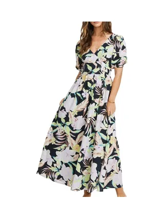 Robe Noir à Fleurs Femme Billabong Tropical Escape 1
