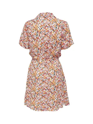 Robe Blanche/Orange à fleurs Femme JDY Starr 2