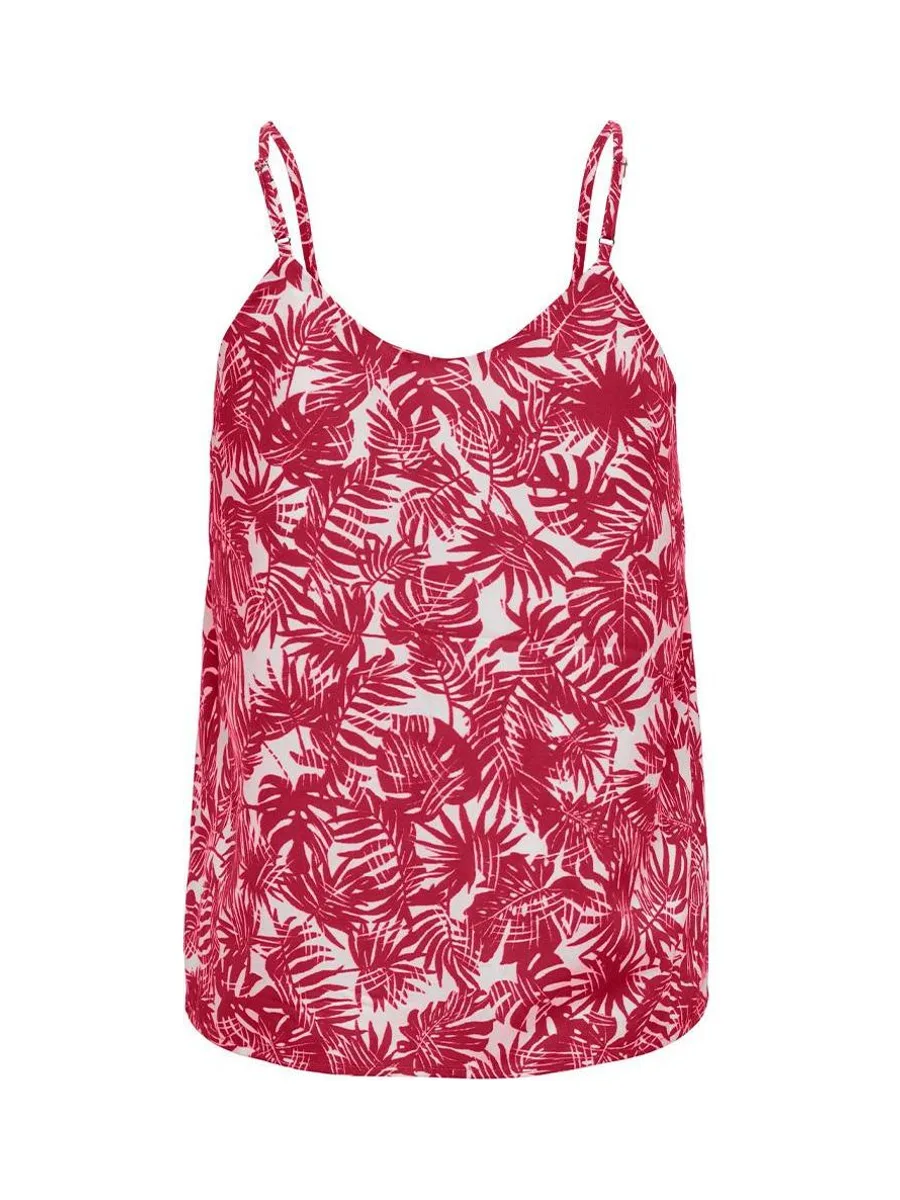 Débardeur Blanc/Rose Femme Only Button Singlet 2