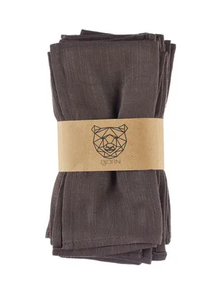 Serviette de table - 6 pièces - Lin et coton blanc crème 21