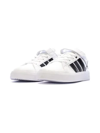 Baskets Blanc/Noir Enfant Adidas Grand Court 6