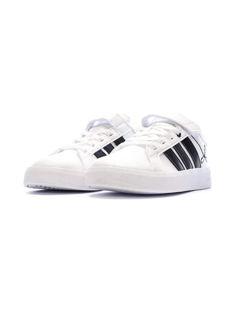 Baskets Blanc/Noir Enfant Adidas Grand Court 7