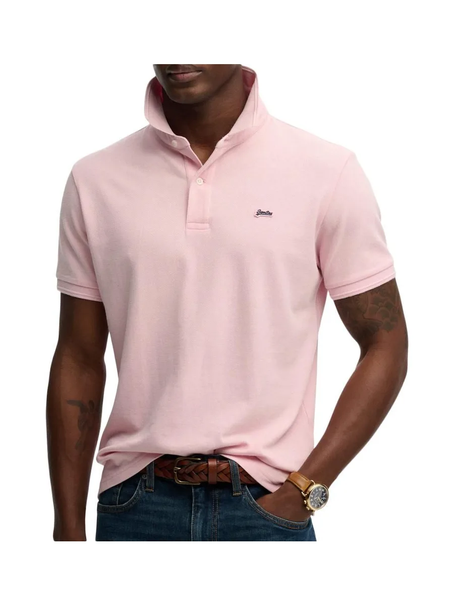 Polo Rose Clair Homme Superdry Classic Pique 1