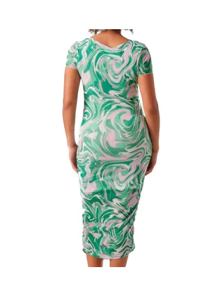 Robe Verte/Blanche Femme Mamalicious Swan 2