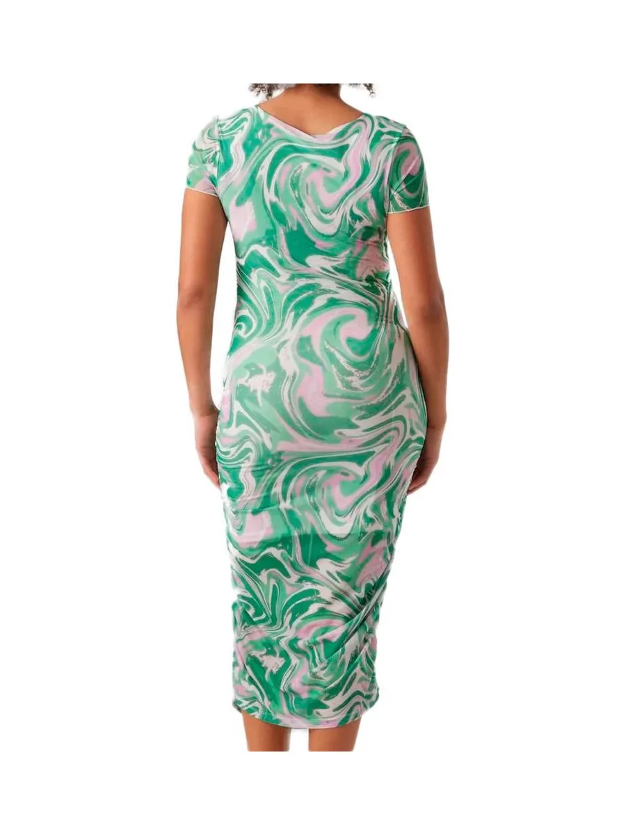 Robe Verte/Blanche Femme Mamalicious Swan 3